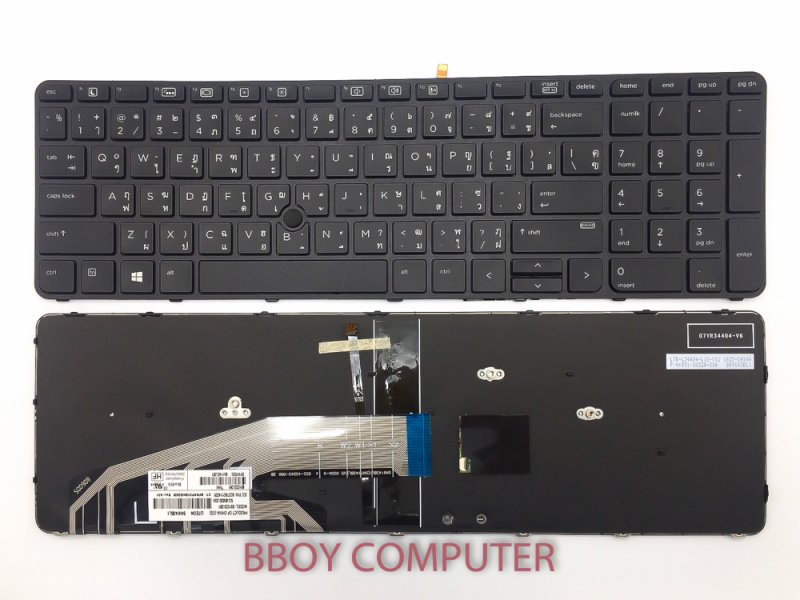 HP Keyboard คีย์บอร์ด HP Probook 650 G2 655 G2 TH-EN มี Backlite ปุ่ม ENTER ใหญ่นะครับ ภาพไม่ตรง