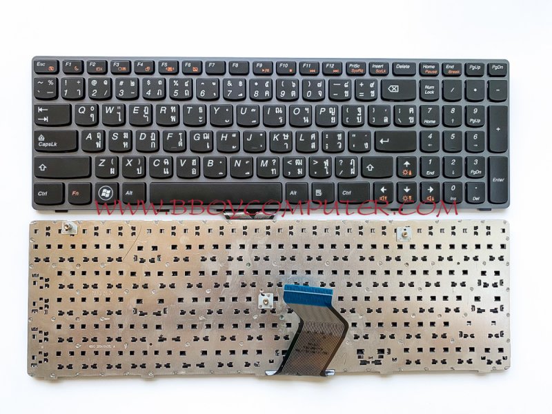 LENOVO Keyboard คีย์บอร์ด LENOVO IDEAPAD G580 G580A G585 G585A ไทย-อังกฤษ เฟรมสีเทา