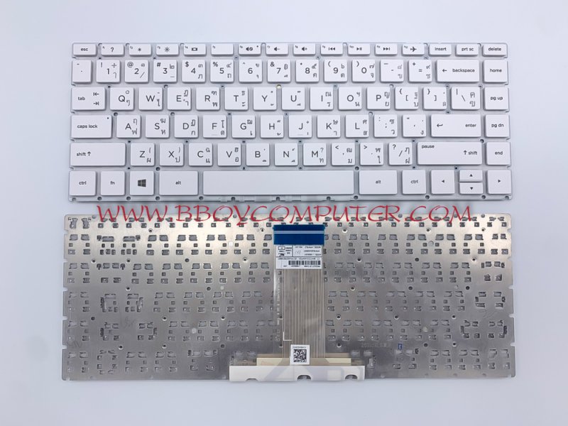 HP Keyboard คีย์บอร์ด 14-AB 14-BS  14-BK 14-BP 14-BW สีขาว ไทย - อังกฤษ