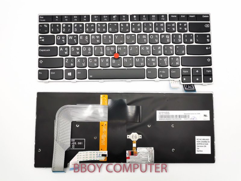LENOVO Keyboard คีย์บอร์ด LENOVO THINKPAD 13 gen2 T460P T470P T470S เฟรมเทา TH-EN มีไฟ backlite