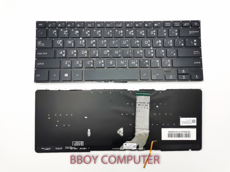 ASUS Keyboard คีย์บอร์ด ASUS S14 S410U S410UN S410UA X410U X411 X411U X411SC X411UV X406 สีดำ ไทย-อังกฤษ มีไฟ