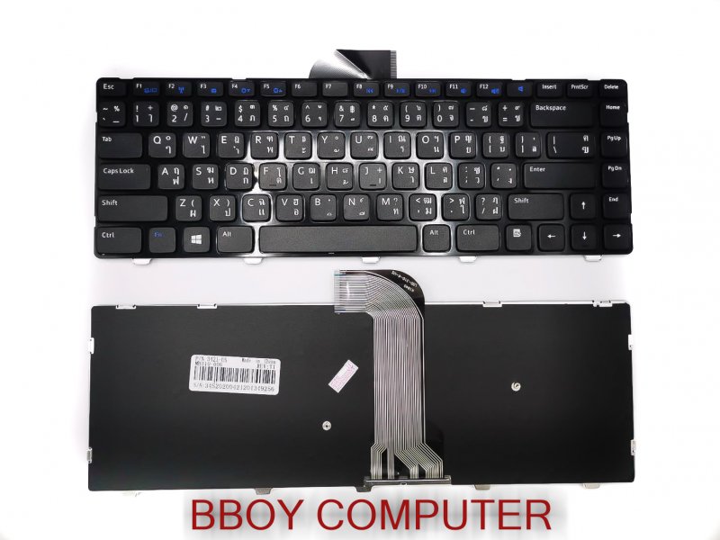 DELL Keyboard คีย์บอร์ด DELL INSPIRON 14 3421 3437 5421  2421 15Z 5523  2158 2528 5437 5435 5523 N3421 N5421 N5437 N5435 N5523 latitude E3440 ไทย-อังกฤษ *+