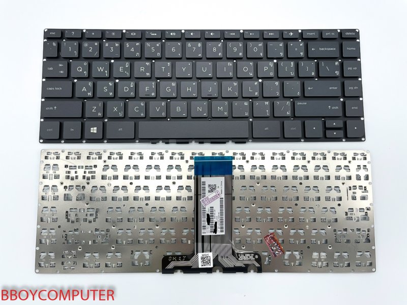 HP Keyboard คีย์บอร์ด 14-BS 14-AB 14-BK 14-BQ 14q-bu 14g-br 14-bf  14s-cf 14-AL (TH-US) สีดำ *+
