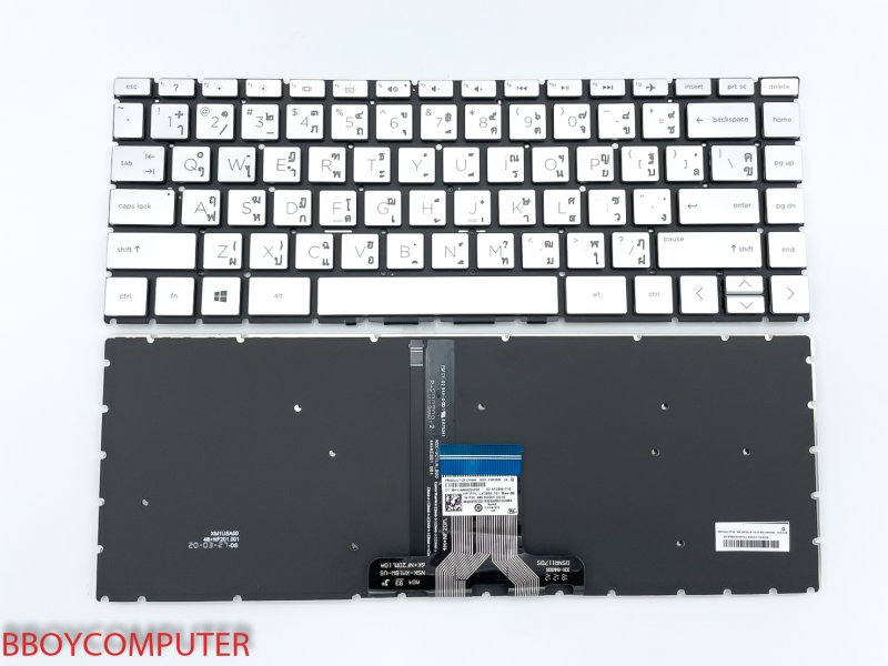 HP Keyboard คีย์บอร์ด  HP PAVILION X360 14-DH 14-CE 14-CK  14m-dh 14s-dq  TH-EN สีเทา แพรสั้น +*