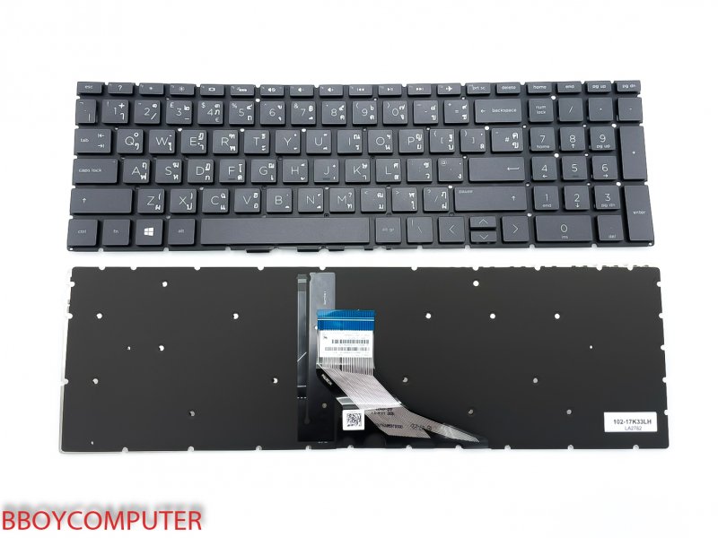 HP Keyboard คีย์บอร์ด HP 15-DA 15-DB 15-CX 15-CS 15-DK 15-DF สีดำ มีไฟ Backlite 