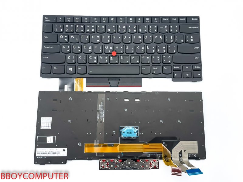 LENOVO Keyboard คีย์บอร์ด  Lenovo Thinkpad E480 E485 E490 L480 L380 L390  L490 T480 T490 T495 P43s Yoga T480S ของแท้ Lenono  มีไฟ backlite ไทย-อังกฤษ 