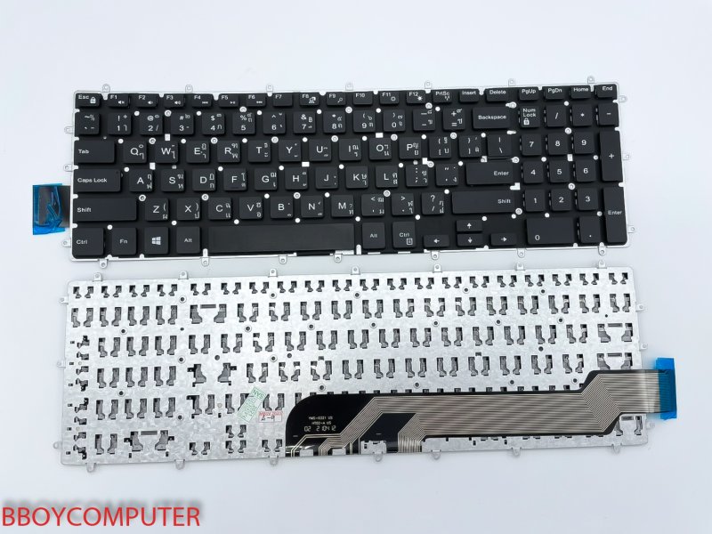 DELL Keyboard คีย์บอร์ด DELL  VOSTRO 15 7570 latitude 3500 3580 3590 Inspiron 15 Gaming 7566  7577 15-7566 15-5567 15-5565 17 5765 5767  3593 5570 5575 5770 5775 7570 G3-15 3590  G7-15 7588  G3 3579 G3 3779 G5 5587  ไม่มีไฟ Backlite ไทย-อังกฤษ  