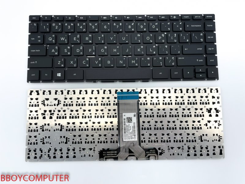 HP Keyboard คีย์บอร์ด HP 14-BW 14-BP 240 g8  ปุ่มด้านมุมเป็นปุ่มเหลี่ยม ไทย อังกฤษ 