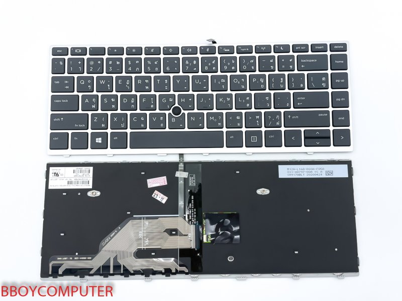 HP Keyboard คีย์บอร์ด HP probook 430 g5 440 g5 640 g5 640 G4 645 G4 พร้อมเฟรมและปุ่ม point stick ไทย-อังกฤษ มีไฟ backlite 