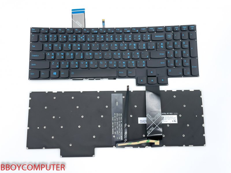 LENOVO Keyboard คีย์บอร์ด LENOVO IDEAPAD GAMING 3 15ARH05  3-15IMH05  Legion 5-17ARH05H 5-17IMH05 5-17IMH05H สกรีนตัวหนังสือสีฟ้า มีไฟ backlite ไทย-อังกฤษ ++
