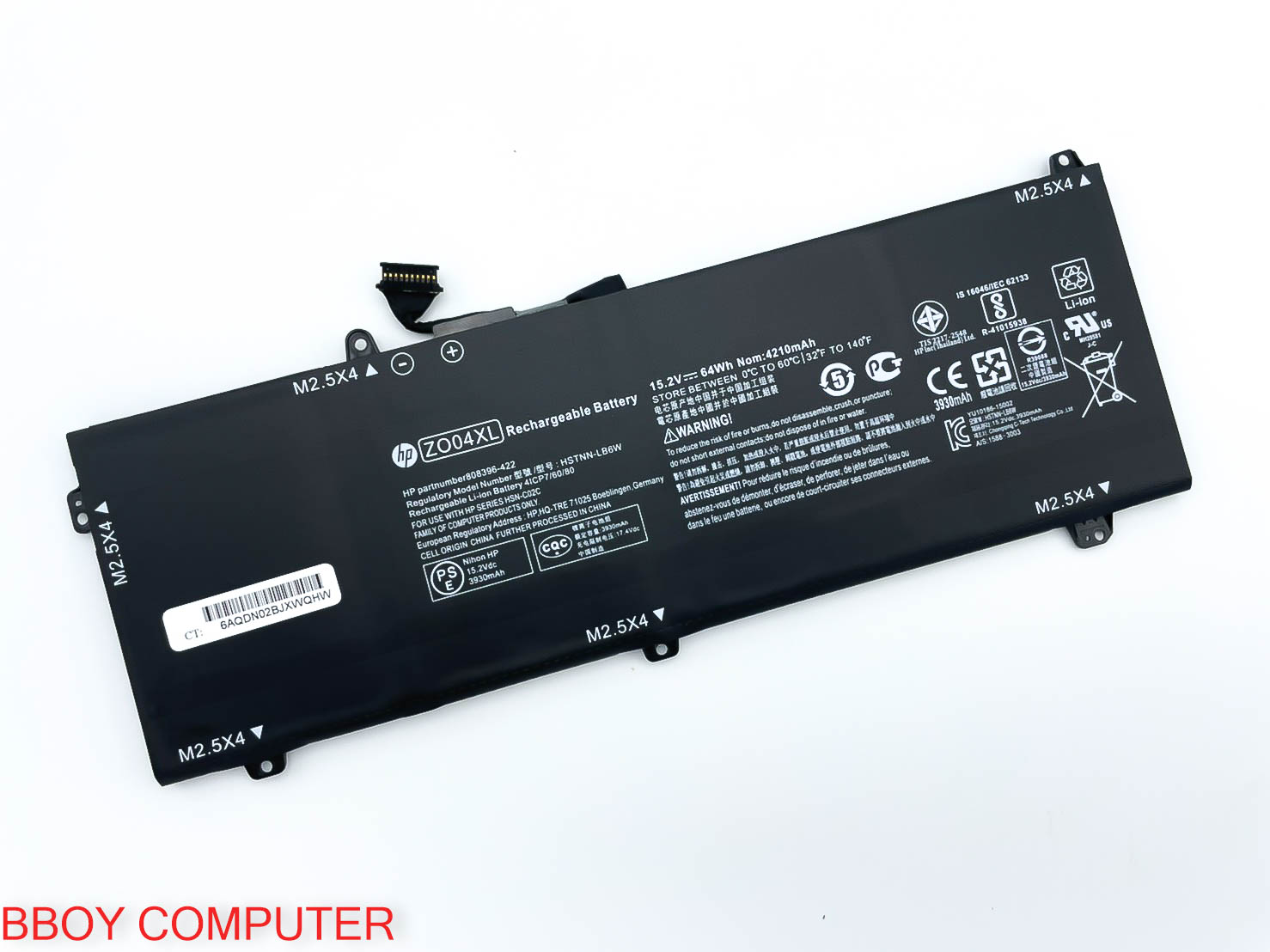 thumbnail image 2 of ZO04XL Replacement Battery For HP ZBook Studio G3/G4 - 64Wh 15.2V Li-Ion (4-Cell) 2 of 6