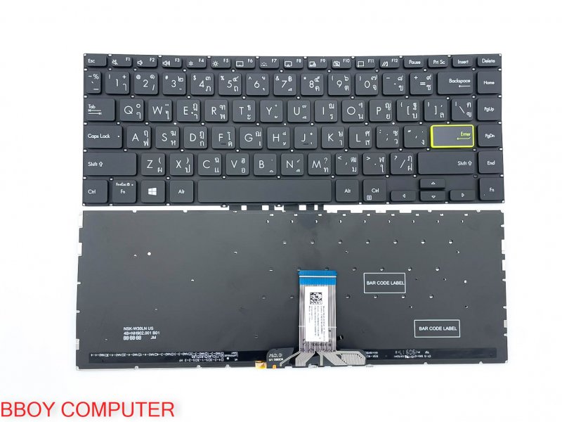 ASUS Keyboard คีย์บอร์ด ASUS VIVOBOOK FLIP 14 TM420I ไทย-อังกฤษ มีไฟ Backlite 
