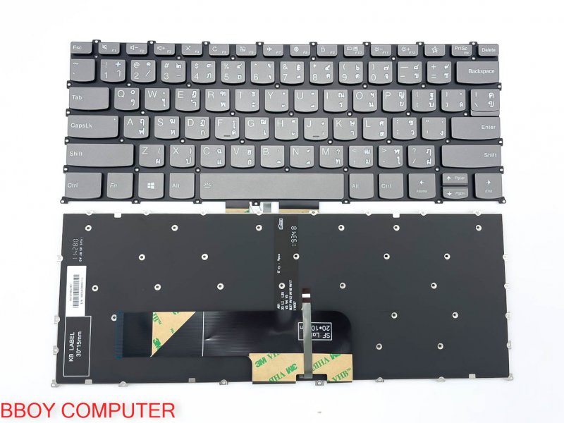 LENOVO Keyboard คีย์บอร์ด LENOVO Ideapad  S340-13 S340-13IML สีเทาดำ มีไฟ backlite ไทย-อังกฤษ