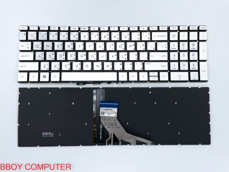 HP Keyboard คีย์บอร์ด HP 15-DA 15-DB 15-CX 15-CS 15-DK 15-DF 15s-du สีบรอนส์ มีไฟ Backlite