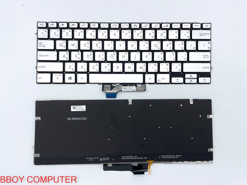 ASUS Keyboard คีย์บอร์ด  ASUS VIVOBOOK S14 S431F s431fa s431fl UX431 UX431FL UM431 UM431D UM431DA  สีเทา มีไฟ backlite ไทย-อังกฤษ *+