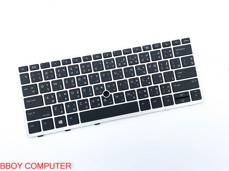 HP Keyboard คีย์บอร์ด HP Elitebook 830 G5 735 G5 730 G5 เฟรมสีเทา มีปุ่ม point sticlk มีไฟ backlite ไทย-อังกฤษ