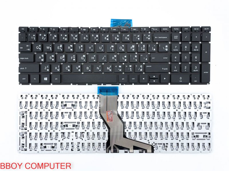 HP Keyboard คีย์บอร์ด HP 15-CC 15-BW 15-BS 15-CB 15-BS  15S-EQ สีดำ ไม่มีไฟ backlite
