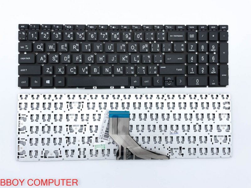 HP Keyboard คีย์บอร์ด HP Pavilion 15-CD 15-CS 15-DA 15-DB 15-CX  15-DK 15-DF 15-CC162TX 15S-GU 15-EC  ไทย-อังกฤษ ไม่มีไฟ *+
