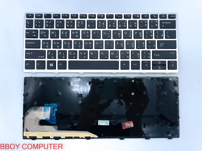 HP Keyboard คีย์บอร์ด HP Elitebook 830 G5 735 G5 730 G5 เฟรมสีเทา ไทย-อังกฤษ 