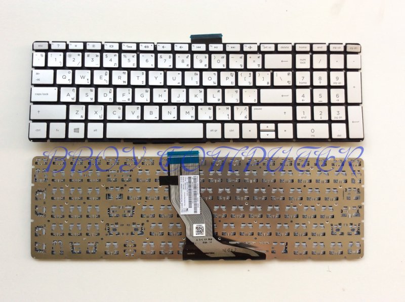  HP Keyboard คีย์บอร์ด HP 15-BW 15-BS 15-BS015DX 15-CC 15-CB 15s-fs 15s-eq 15s-fq  TH-EN สีเงิน 