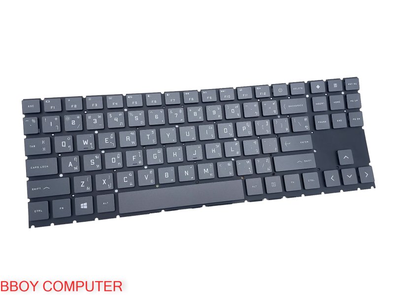 HP Keyboard คีย์บอร์ด HP OMEN 15-EK TH-EN สีดำ มีไฟ Backlite รุ่นนี้มี 2แบบ ต้องเทียบปุ่มตัวเลขด้านขวา 