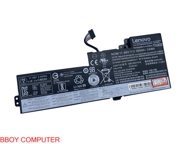 LENOVO Battery แบตเตอรี่ ของแท้ ThinkPad T470 T480 A475 A285 SB10K97578 01AV421 แบตในเครื่อง  01AV420 01AV421 01AV489 SB10K97576 ++