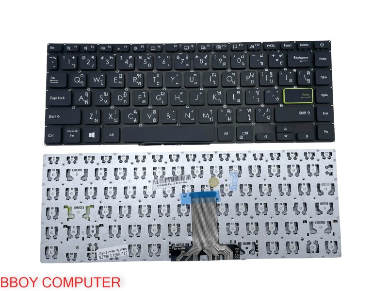 ASUS Keyboard คีย์บอร์ด ASUS VIVOBOOK X421 D413D S431E S433 E410 TH-EN สีดำ