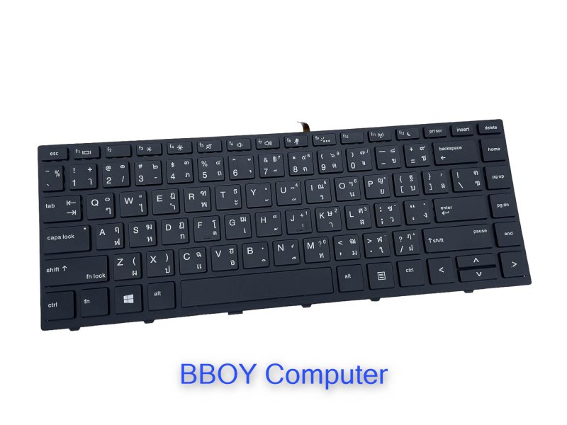 HP Keyboard คีย์บอร์ด HP probook 430 g5 440 g5 640 g5 640 G4 645 G4  เฟรมสีดำ ไทย-อังกฤษ มีไฟ backlite 