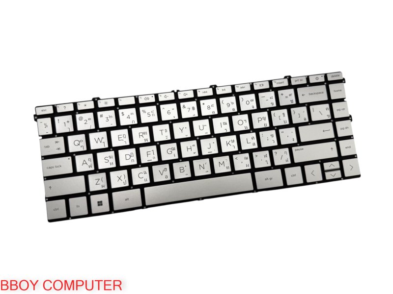 HP Keyboard คีย์บอร์ด HP x360 13-BB  14-dw 14-dy 14-ek  สีบรอนซ์เงิน TH-EN  *+