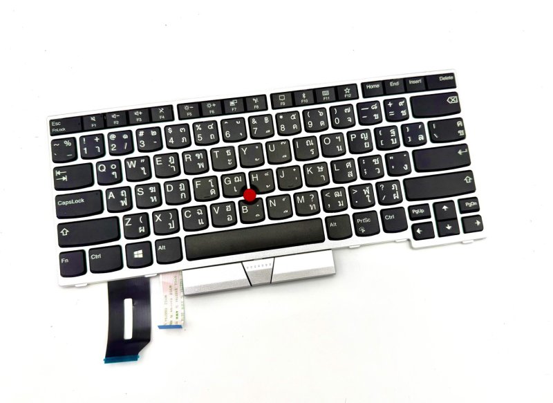 LENOVO Keyboard คีย์บอร์ด Lenovo Thinkpad E480 E485 E490 L480 L380 Yoga T480S t490  สีดำ เฟรมสีเทา ไม่มีไฟ backlite *+