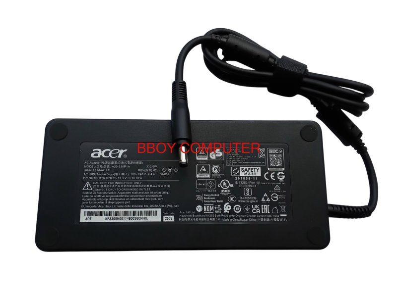 ACER Adapter อะแดปเตอร์ ของแท้ ACER 19.5V 16.92A หัวรู ขนาด 5.5*1.7 MM Predator Helios 16 PH16-72 *+
