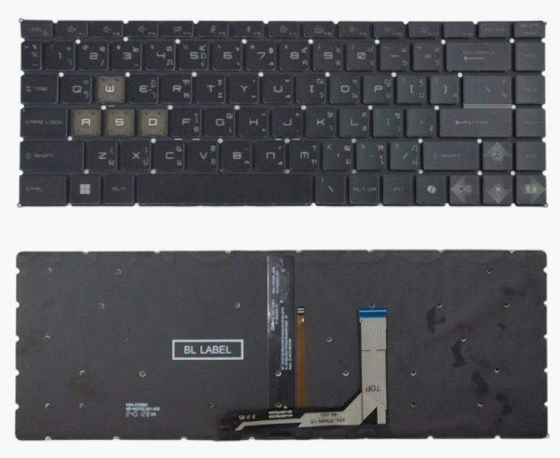 Msi  Keyboard  คีย์บอร์ด Msi. KBMS019 KB MSI Thin 15 B12UC B12VE B13UC B13UDX B13VE B2RVE MS-16R8 Thin A15 B7VE B7VF B7U B7UC B7UCX MS-16RK  Blue มีไฟ  ต้องแกะเทียบก่อนสั่งซื้อ *+
