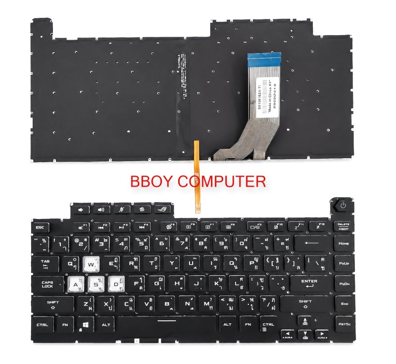 ASUS Keyboard คีย์บอร์ด G531GT-AL ไทย อังกฤษ  ( มีไฟ Backlite ขนาด 8 พิน ต้องแกะเทียบของร้านก่อนสั่งซื้อ ) ซื้อผิดไม่รับคืนนะครับ *+